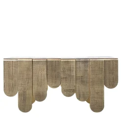 Tavolino Xilo in ottone lucido di Design Delineo Design Studio