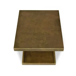 Tavolino Zago in Legno e Bronzo Brunito