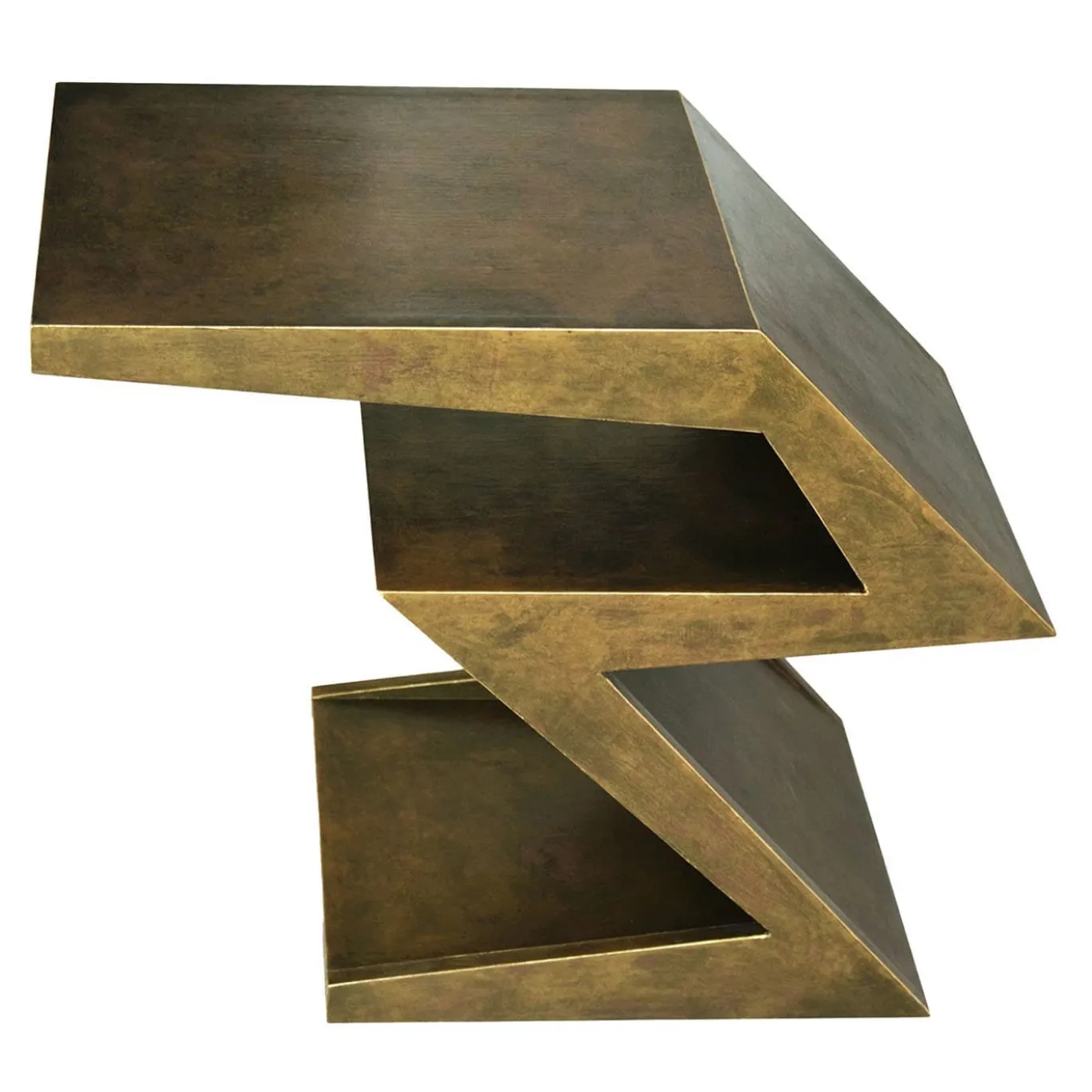 Tavolino Zago in Legno e Bronzo Brunito