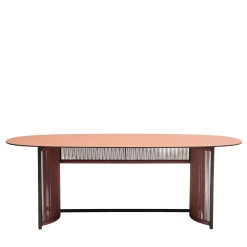 Tavolo Altana T-OV Oval Brick-Red di Antonio De Marco