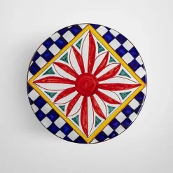 Tavolo alto con Decoro Fantasia Multicolore in ceramica