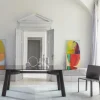 Tavolo Arco in vetro fumé e rovere Laguna