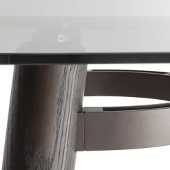 Tavolo Arco in vetro fumé e rovere Laguna
