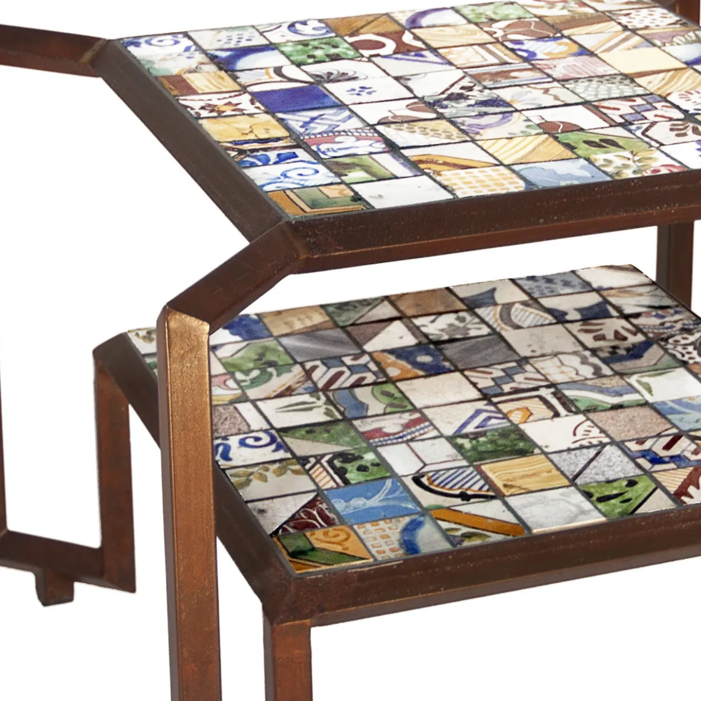 Tavolo con piastrelle a mosaico Spider