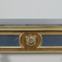 Tavolo consolle lungo in foglia d'oro