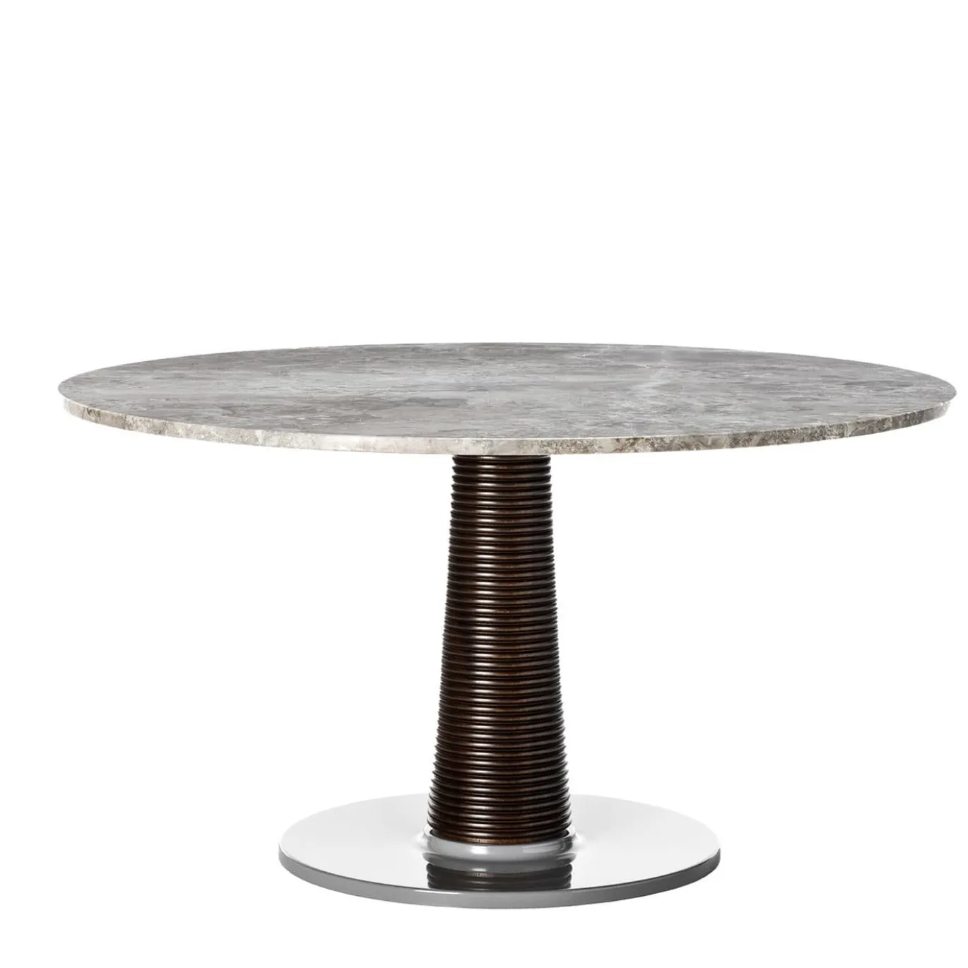 Tavolo da lounge rotondo in marmo grigio Sunset di Paola Navone