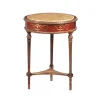 Tavolo d'appoggio francese in stile neoclassico in oro e rosso