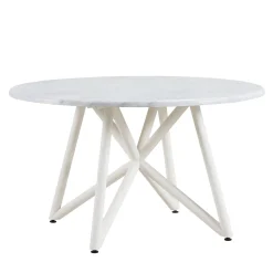 Tavolo da pranzo da esterno in marmo bianco Uni 130