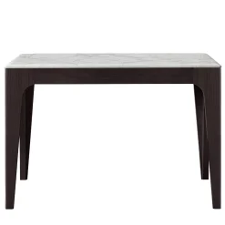 Tavolo da pranzo Domino quadrato antracite con piano in marmo di Carrara