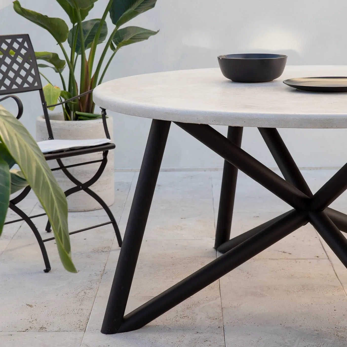 Tavolo da pranzo esterno in travertino beige Uni 150