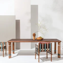 Tavolo da pranzo grande per esterni Lignes in legno