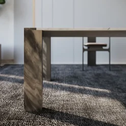 Tavolo da pranzo Ilan in marmo multicolore con struttura in metallo