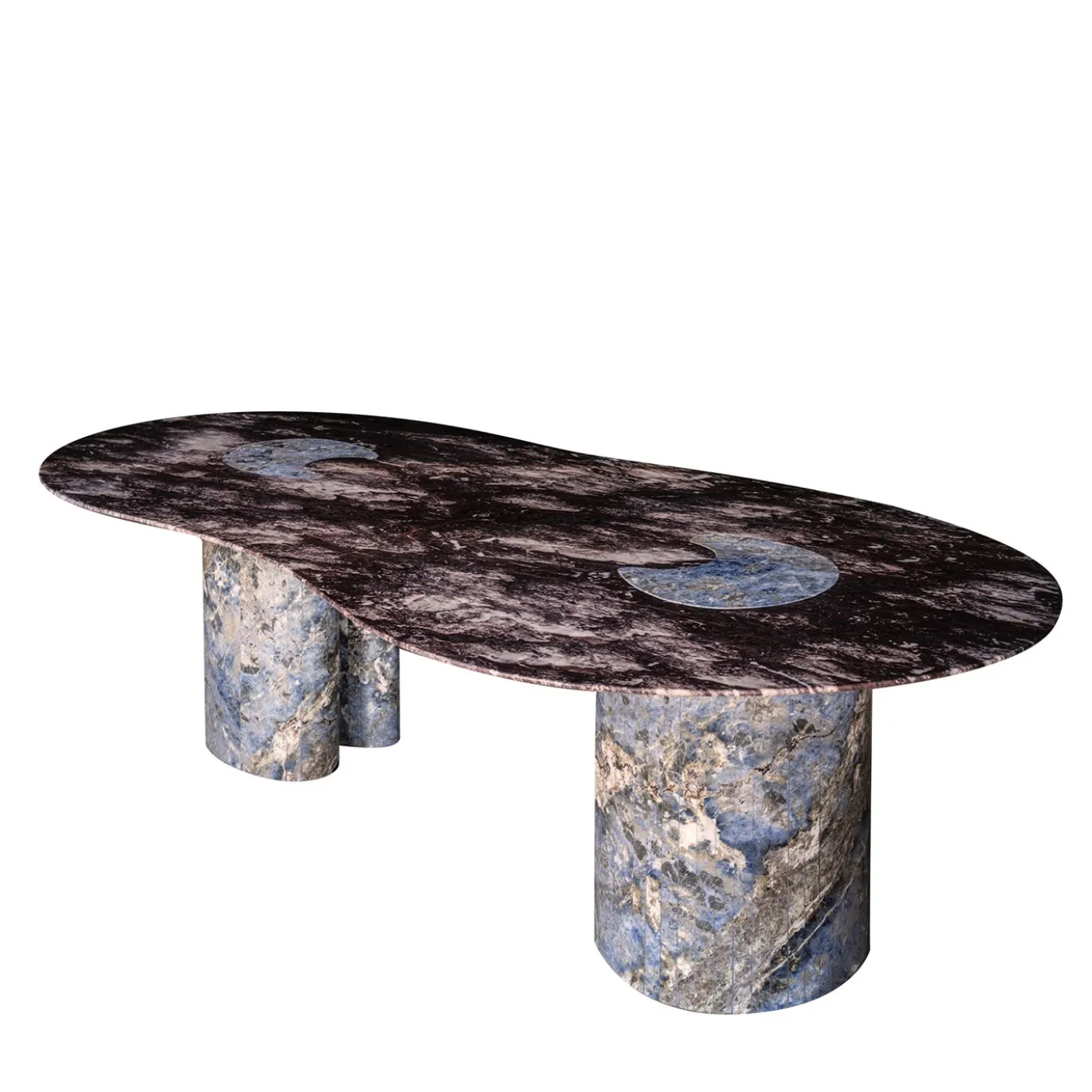 Tavolo da pranzo Maragnon in Sodalite Blu Royal e Marmo Breccia Medicea di Ashley Gadeova