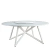 Tavolo da pranzo outdoor in marmo bianco Hermu 180