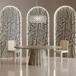 Tavolo da pranzo ovale Eos in legno grigio