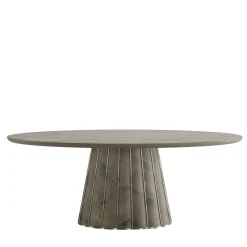 Tavolo da pranzo ovale Eos in legno grigio