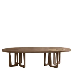 Tavolo da pranzo ovale Philosophy con intarsio in ottone