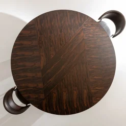 Tavolo da Pranzo Poe in Legno di Ziricote con Gambe Scultoree