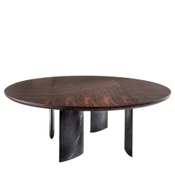 Tavolo da Pranzo Poe in Legno di Ziricote con Gambe Scultoree