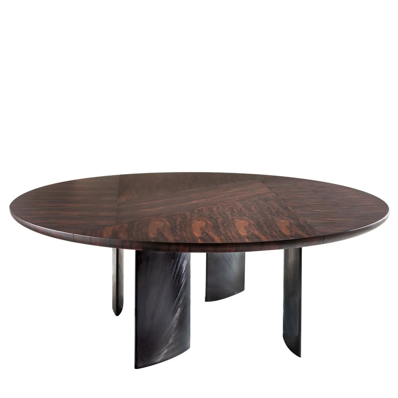 Tavolo da Pranzo Poe in Legno di Ziricote con Gambe Scultoree
