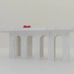 Tavolo da pranzo Portici in marmo Travertino