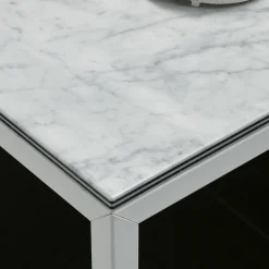 Tavolo da pranzo quadrato Fillo in marmo bianco di Carrara