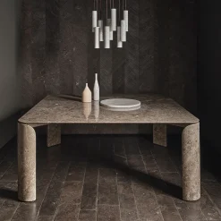 Tavolo da pranzo quadrato Taula Gris du Marais