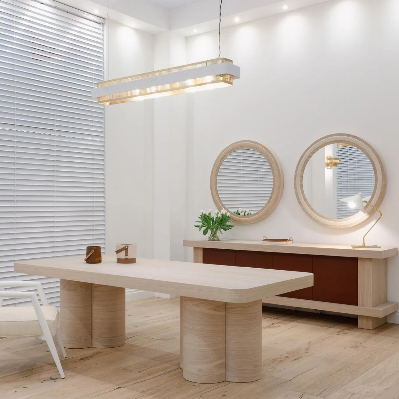 Tavolo da pranzo rettangolare Belmont in rovere della Collezione Riviera