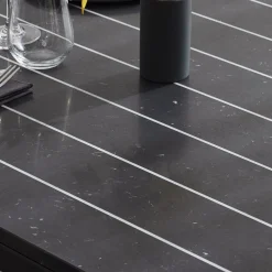 Tavolo da pranzo rettangolare Gessato in marmo Marquinia nero
