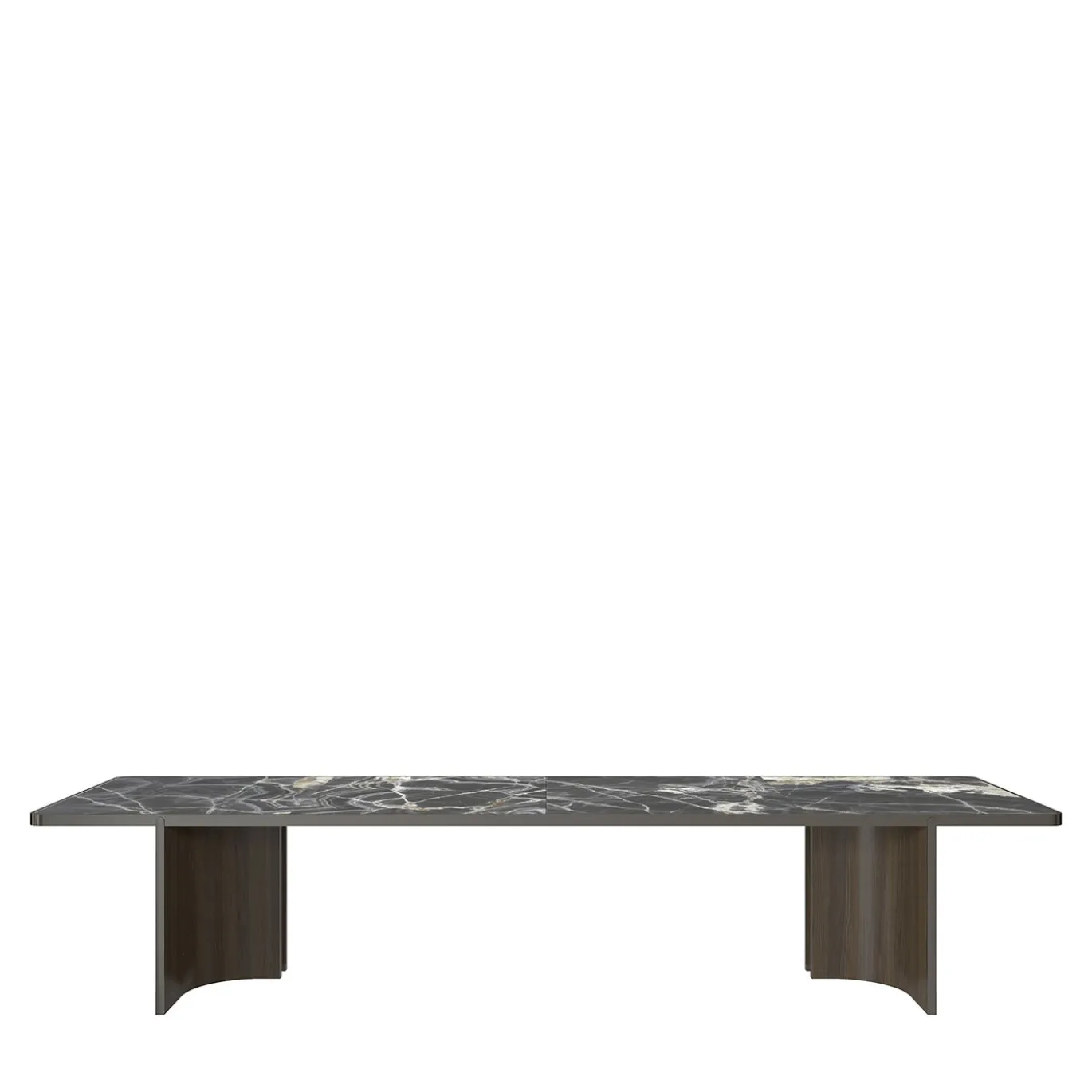 Tavolo da pranzo rettangolare in legno e marmo nero Marquina