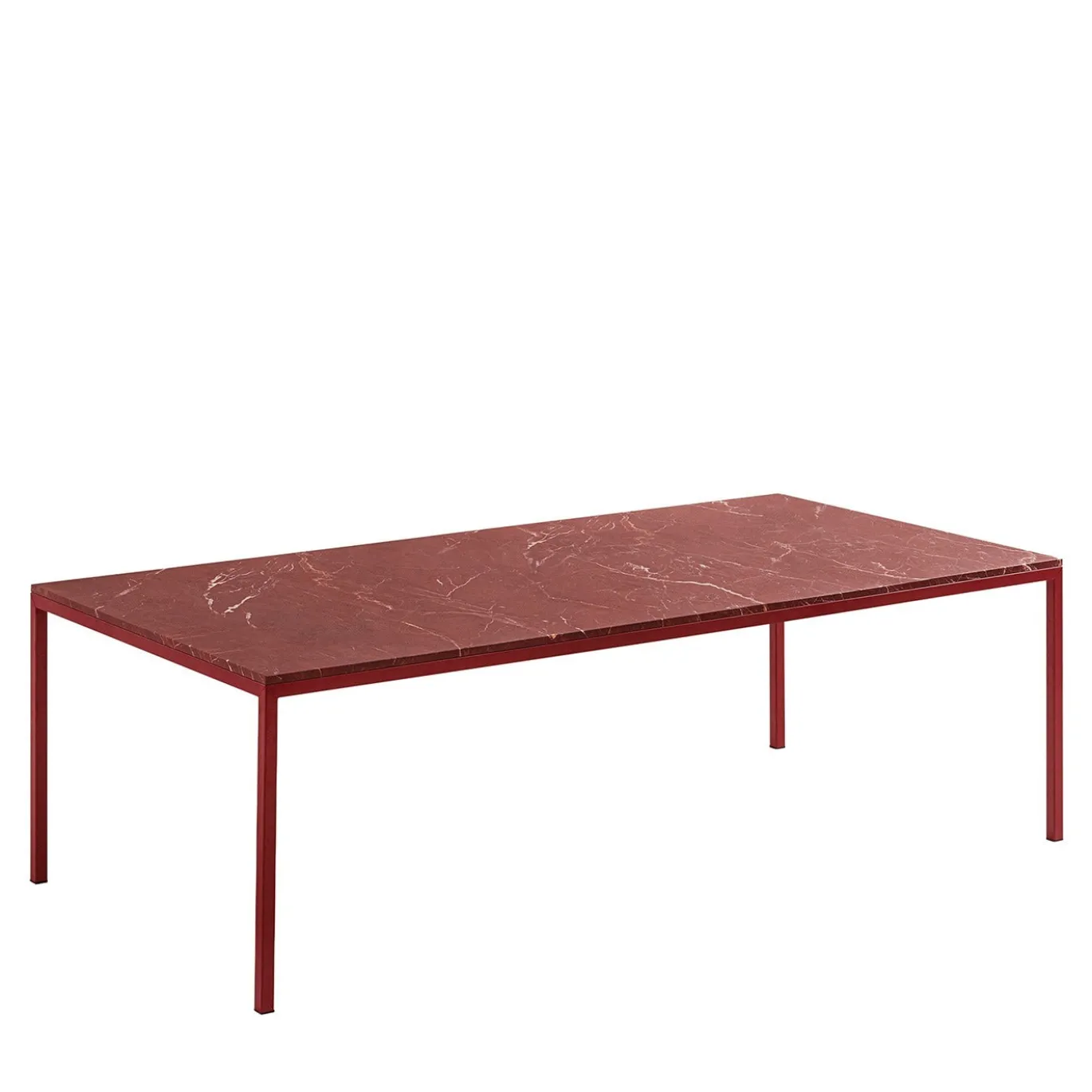 Tavolo da pranzo rettangolare Origo in marmo Jasper rosso
