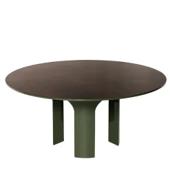 Tavolo da Pranzo Rotondo "Archi" in Legno Verde e Marrone di Storagemilano