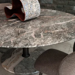 Tavolo da Pranzo Rotondo Arnold In Marmo di Paolo Rizzato