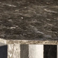 Tavolo da pranzo rotondo Fulcro in alabastro grigio