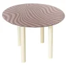Tavolo da pranzo rotondo in vetro rosa Stripes Optical