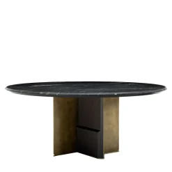 Tavolo da pranzo rotondo Kalos ED/50 602-180 con piano in marmo Belvedere