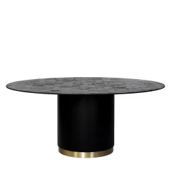 Tavolo da pranzo rotondo nero