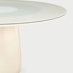 Tavolo da pranzo Roundel in cristallo bianco di Claesson Koivisto Rune