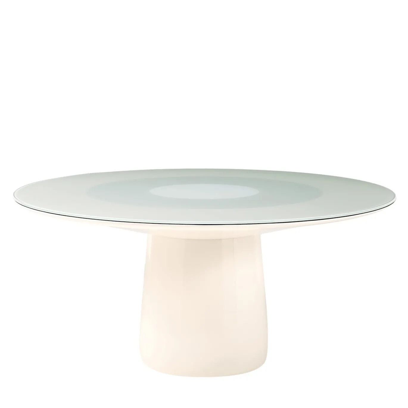 Tavolo da pranzo Roundel in cristallo bianco di Claesson Koivisto Rune