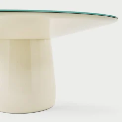 Tavolo da pranzo Roundel in cristallo bianco di Claesson Koivisto Rune