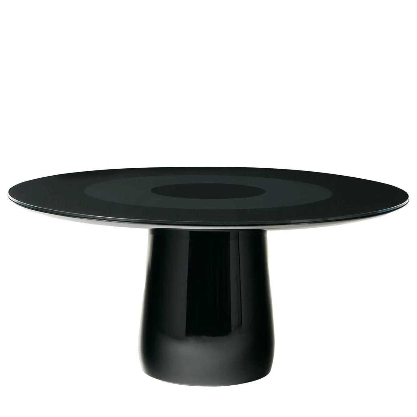 Tavolo da pranzo Roundel in cristallo nero di Claesson Koivisto Rune