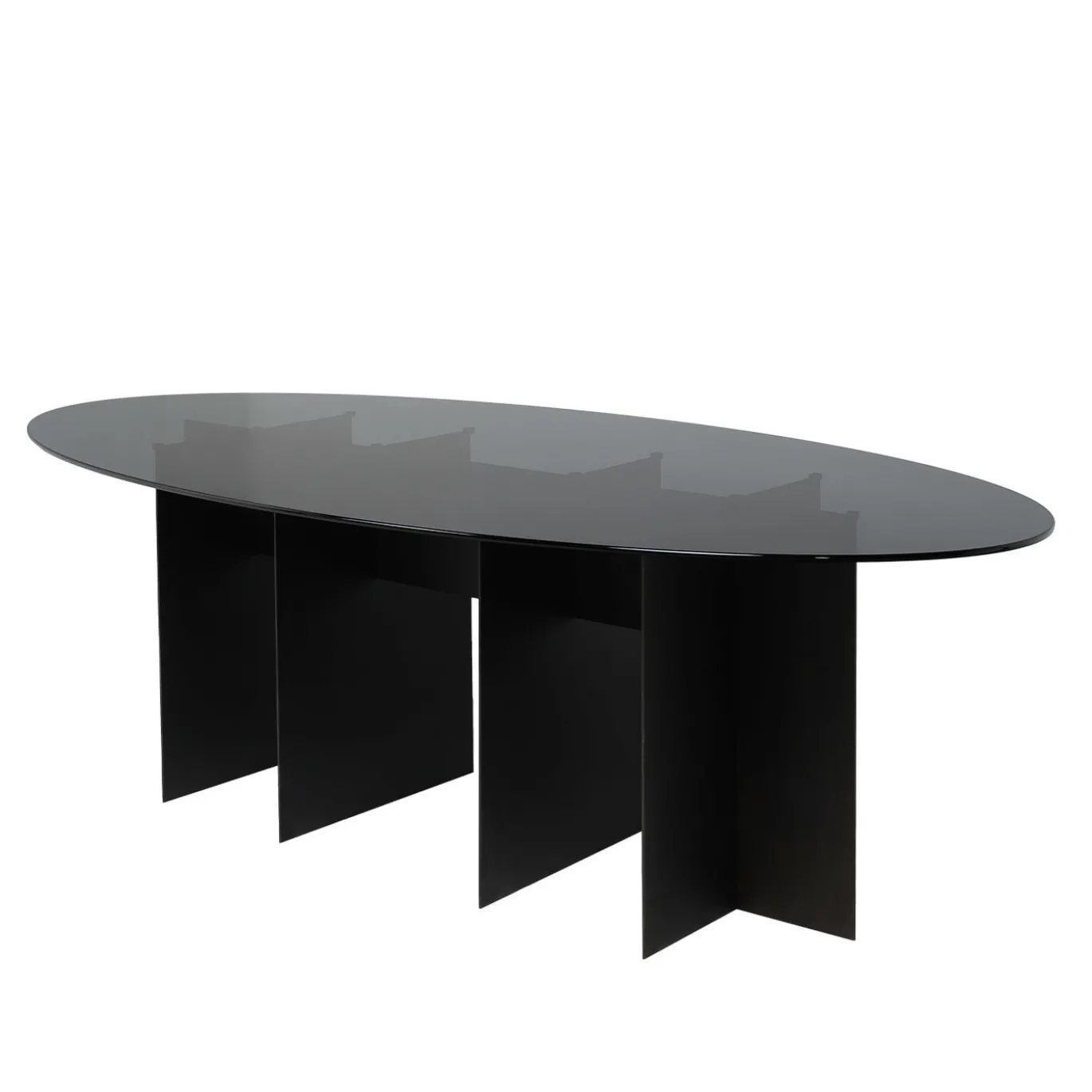 Tavolo da pranzo Roy Oval Black di Filippo Montaina