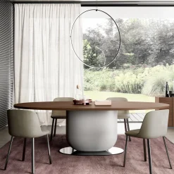 Tavolo da pranzo scultoreo Grimani Ettore con piano in legno