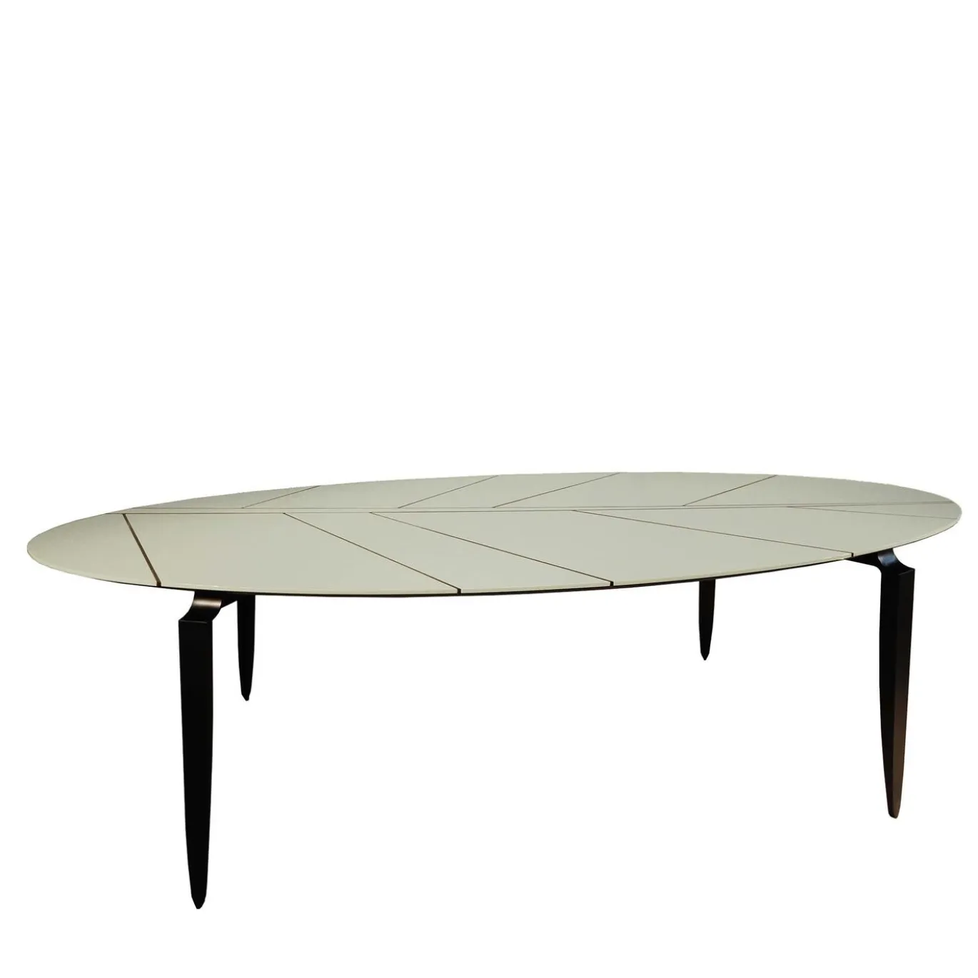 Tavolo ellittico Mesa Foglia Crema
