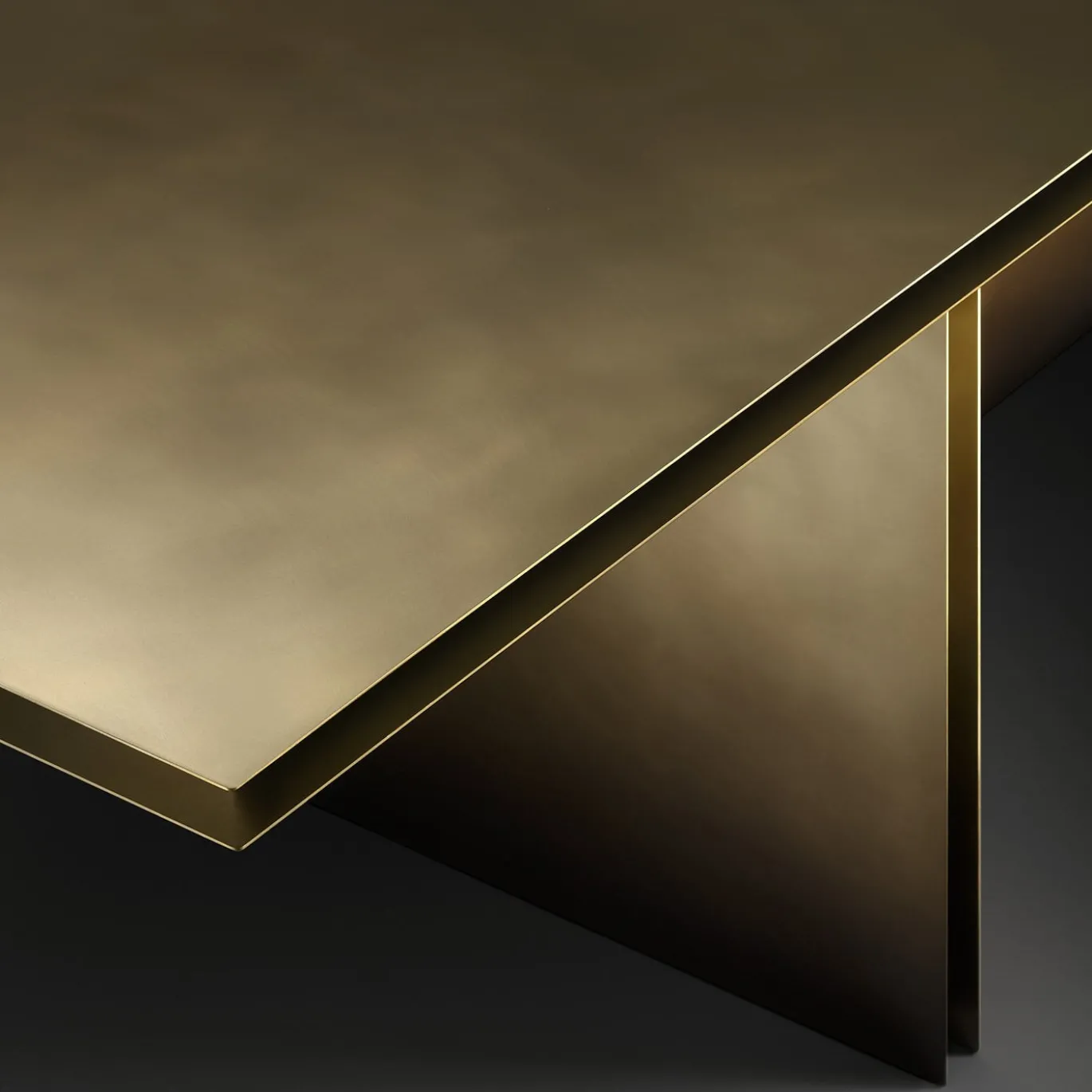Tavolo Folio Brushed Brass Dining by DRAW Studio