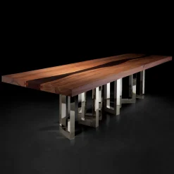 Tavolo Il Pezzo 6 Lungo Nickel-Wenge