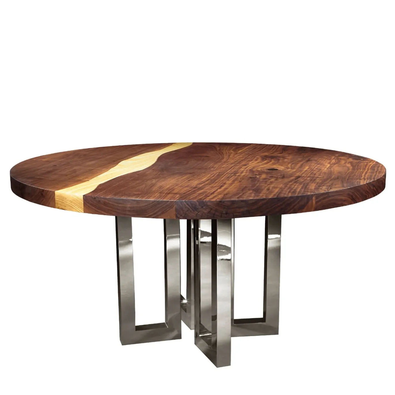 Tavolo Il Pezzo 6 Tondo Nickel-Ash
