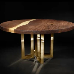 Tavolo Il Pezzo 6 Tondo Oro-Ash