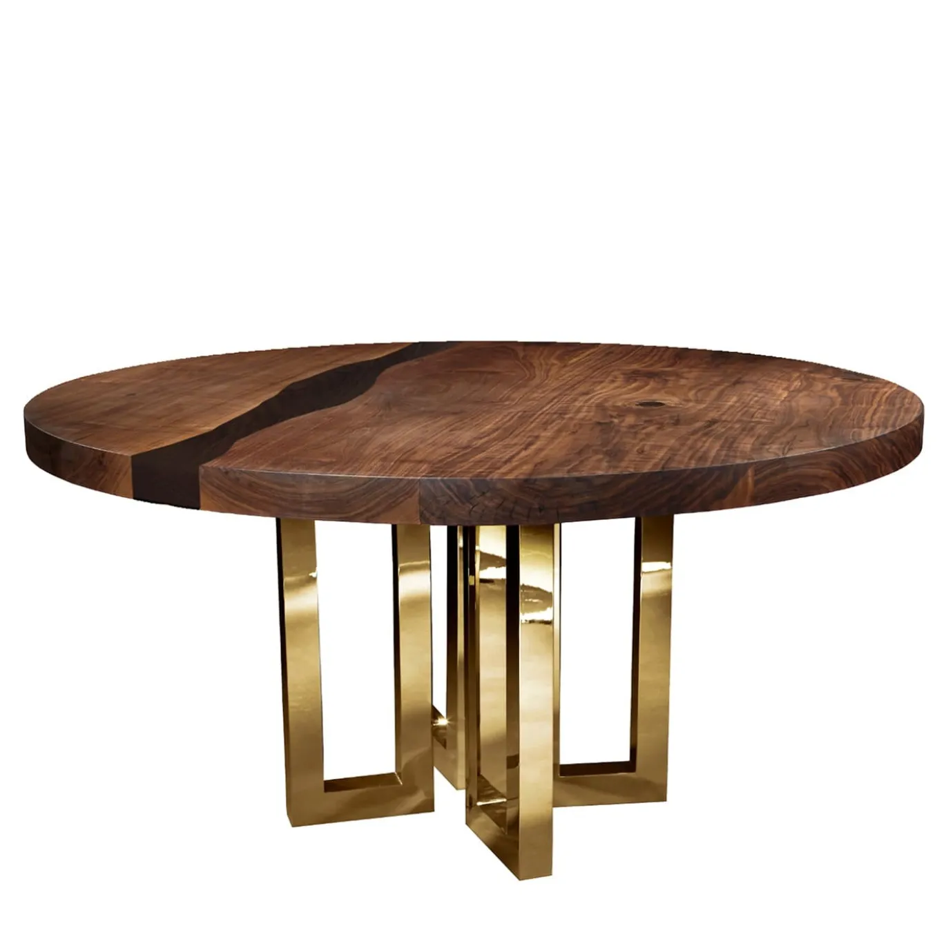 Tavolo Il Pezzo 6 Tondo Oro-Wenge