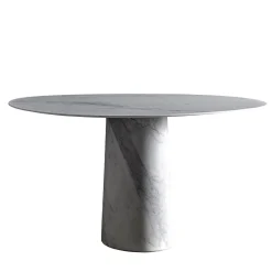 Tavolo in marmo bianco a motivo solido